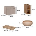 Meuble de salle de bain suspendu beige tiroirs tourterelle Coast 80N Choix