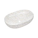 Meuble de salle de bain suspendu 80x46 lavabo d'appui rose et blanc Lili 80 Réductions