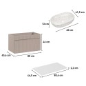 Meuble de salle de bain suspendu 80x46 lavabo d'appui rose et blanc Lili 80 Catalogue