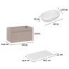 Meuble de salle de bain suspendu 80x46 lavabo d'appui rose et blanc Lili 80 Catalogue