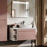Meuble salle de bain suspendu avec lavabo rose et blanc Lili 100 Vente