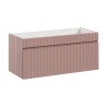 Meuble salle de bain suspendu avec lavabo rose et blanc Lili 100 Offre