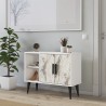 Meuble chaussures blanc moderne d'entrée de salon 90x35x70cm Arizona Offre