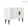 Meuble chaussures blanc moderne d'entrée de salon 90x35x70cm Arizona Promotion