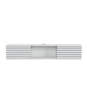 Meuble TV suspendu style minimaliste moderne en bois blanc noir Elano 