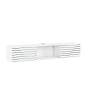 Meuble TV suspendu style minimaliste moderne en bois blanc noir Elano 