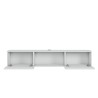 Meuble TV suspendu style minimaliste moderne en bois blanc noir Elano 