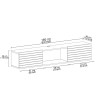 Meuble TV suspendu style minimaliste moderne en bois blanc noir Elano 