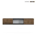 Meuble TV suspendu style minimaliste moderne en bois blanc noir Elano Promotion