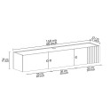 Meuble TV suspendu en bois blanc design moderne 150x32x28cm Leo 