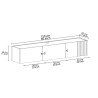 Meuble TV suspendu en bois blanc design moderne 150x32x28cm Leo 