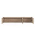 Meuble TV suspendu en bois blanc design moderne 150x32x28cm Leo Caractéristiques