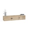 Meuble TV suspendu en bois blanc design moderne 150x32x28cm Leo Catalogue