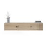 Meuble TV suspendu en bois blanc design moderne 150x32x28cm Leo Modèle