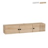 Meuble TV suspendu en bois blanc design moderne 150x32x28cm Leo Promotion
