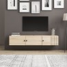 Meuble TV suspendu en bois blanc design moderne 150x32x28cm Leo Prix
