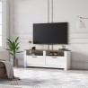 Meuble TV séjour blanc et bois style classique 2 portes Grado Réductions