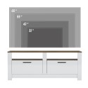 Meuble TV séjour blanc et bois style classique 2 portes Grado Choix
