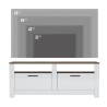 Meuble TV séjour blanc et bois style classique 2 portes Grado Choix