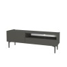 Meuble TV salon minimaliste moderne noir 2 portes 153x35x50cm Leroy Vente
