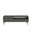 Meuble TV salon minimaliste moderne noir 2 portes 153x35x50cm Leroy Offre