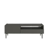Meuble TV salon minimaliste moderne noir 2 portes 153x35x50cm Leroy Offre