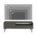 Meuble TV salon minimaliste moderne noir 2 portes 153x35x50cm Leroy Choix