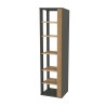 Bibliothèque de bureau d'angle moderne en bois strié noir 5 étagères Rezay Vente