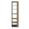 Bibliothèque de bureau d'angle moderne en bois strié noir 5 étagères Rezay Offre