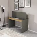 Bureau design moderne en bois noir avec bibliothèque 120cm Heaton Modèle