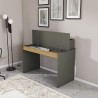 Bureau design moderne en bois noir avec bibliothèque 120cm Heaton Modèle