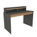 Bureau design moderne en bois noir avec bibliothèque 120cm Heaton Vente