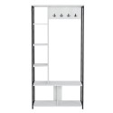 Porte-manteau meuble d'entrée sur pied blanc et métal James Offre
