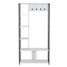 Porte-manteau meuble d'entrée sur pied blanc et métal James Offre