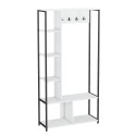 Porte-manteau meuble d'entrée sur pied blanc et métal James Vente