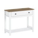 Meuble console d'entrée blanc noir style classique avec tiroir Corlay Réductions