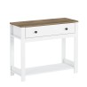 Meuble console d'entrée blanc noir style classique avec tiroir Corlay Réductions