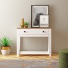 Meuble console d'entrée blanc noir style classique avec tiroir Corlay Choix