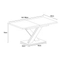 Table extensible 140-180x80 salle à manger moderne blanc 8 places Bronx Réductions