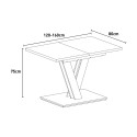 Masiv Royal Table extensible 120-160x80 moderne noir effet marbre Choix