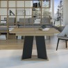 Table extensible de salon moderne 120-160x90 en bois chêne noir Mufo Vente