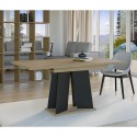 Table extensible de salon moderne 120-160x90 en bois chêne noir Mufo Remises