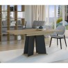 Table extensible de salon moderne 120-160x90 en bois chêne noir Mufo Remises