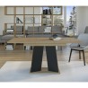 Table extensible de salon moderne 120-160x90 en bois chêne noir Mufo Réductions