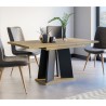 Table extensible de salon moderne 120-160x90 en bois chêne noir Mufo Catalogue