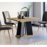 Table extensible de salon moderne 120-160x90 en bois chêne noir Mufo Choix