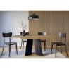 Table extensible de salon moderne 120-160x90 en bois chêne noir Mufo Modèle