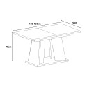 Table extensible de salon moderne 120-160x90 en bois chêne noir Mufo Dimensions