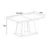 Table extensible de salon moderne 120-160x90 en bois chêne noir Mufo Dimensions