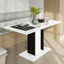 Table extensible gain de place blanc noir 100-140x60cm Wood Mini White Réductions